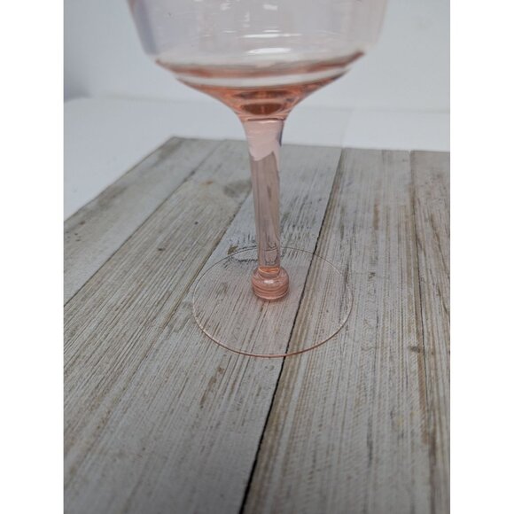 Set of 2 Tiffin Pink Depression Glasses Tall Optic Stemmed Champagne 5 3/8" - Picture 3 of 11